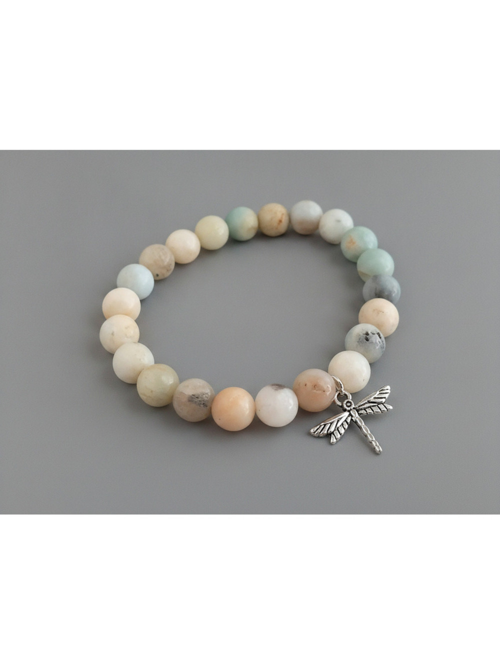 Dragonfly Bracelet, Washed Stone Bracelet, Unique